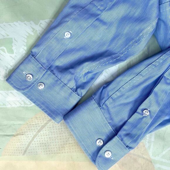 Tommy Hilfiger Mens Dress Shirt Slim Fit Non Iron 15.5 32/33 Blue - Picture 7 of 12